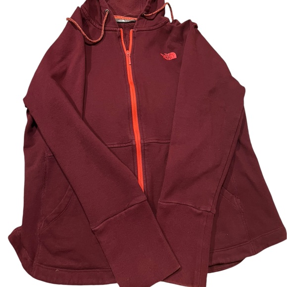 The North Face Women’s Hoodie Half Dome Full Zip XL Red Graphic Logo - Picture 3 of 11